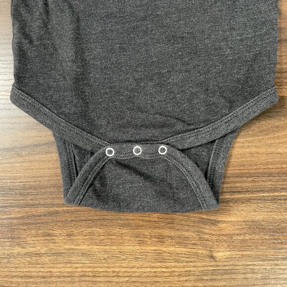 Piccoliny USA Made Gray Baseball Stripes Brooklynite Print One Piece 6-12M - Picture 3 of 7